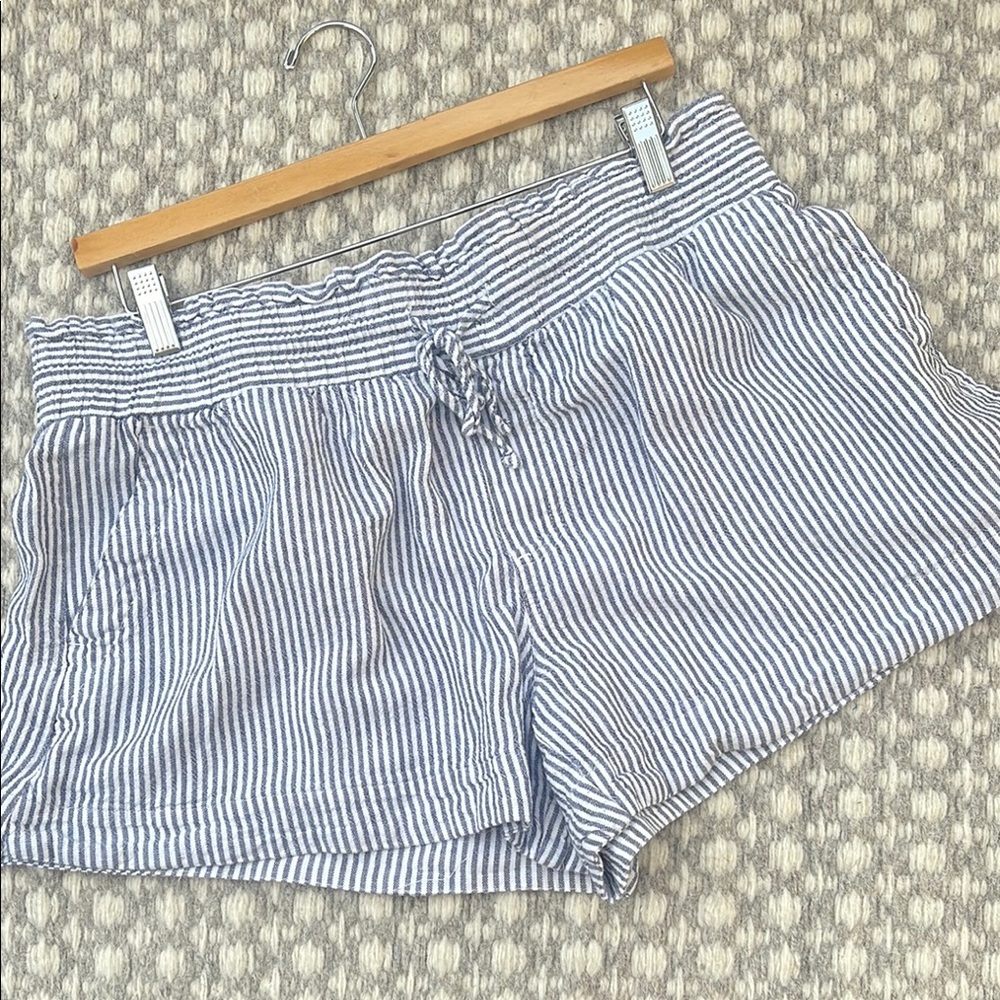 a new day Blue and White Striped Drawstring Shorts